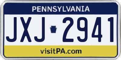 PA license plate JXJ2941