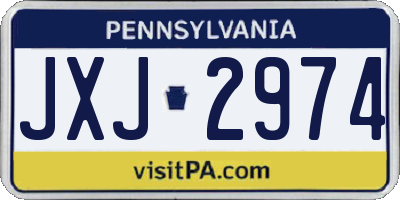 PA license plate JXJ2974