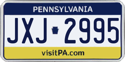 PA license plate JXJ2995