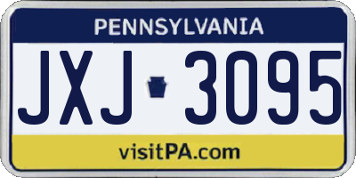 PA license plate JXJ3095