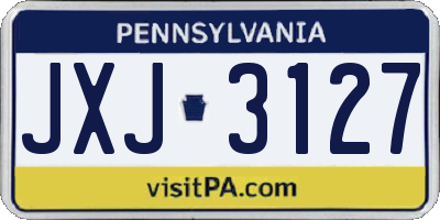 PA license plate JXJ3127