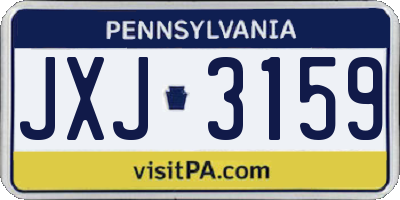 PA license plate JXJ3159