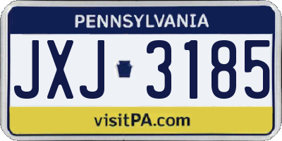 PA license plate JXJ3185