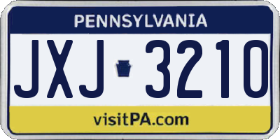 PA license plate JXJ3210