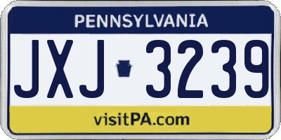 PA license plate JXJ3239