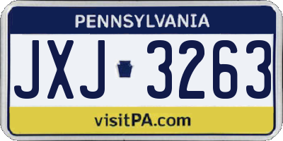 PA license plate JXJ3263