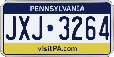 PA license plate JXJ3264