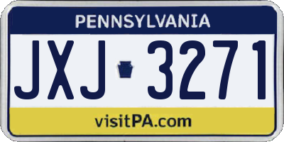 PA license plate JXJ3271