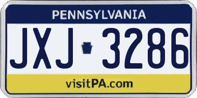 PA license plate JXJ3286