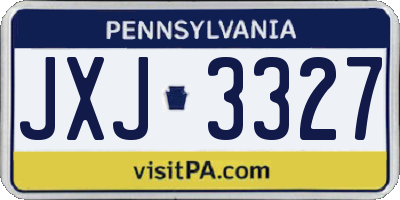 PA license plate JXJ3327
