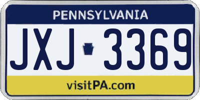 PA license plate JXJ3369