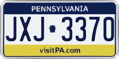 PA license plate JXJ3370