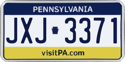 PA license plate JXJ3371