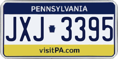 PA license plate JXJ3395