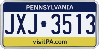 PA license plate JXJ3513