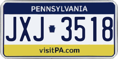 PA license plate JXJ3518