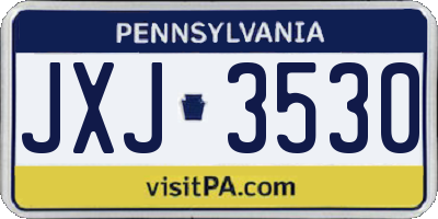 PA license plate JXJ3530