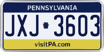 PA license plate JXJ3603