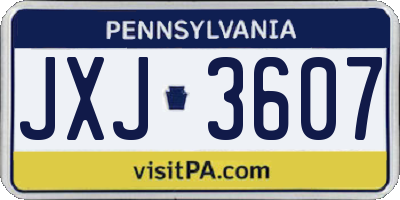 PA license plate JXJ3607