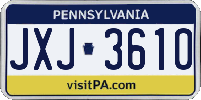 PA license plate JXJ3610