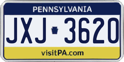 PA license plate JXJ3620