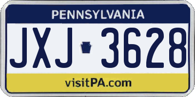 PA license plate JXJ3628