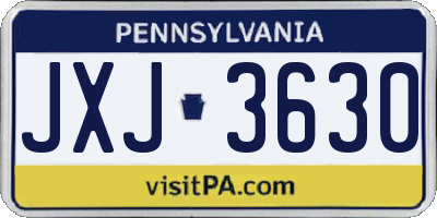 PA license plate JXJ3630