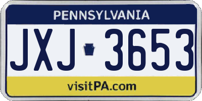 PA license plate JXJ3653