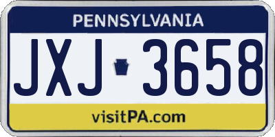 PA license plate JXJ3658