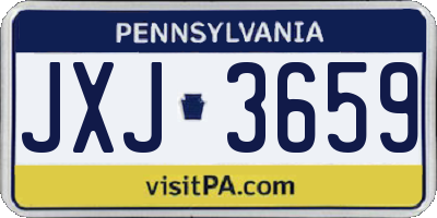 PA license plate JXJ3659