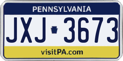PA license plate JXJ3673