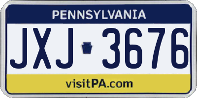 PA license plate JXJ3676