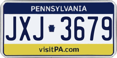 PA license plate JXJ3679
