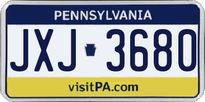 PA license plate JXJ3680