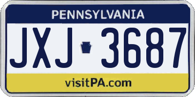 PA license plate JXJ3687