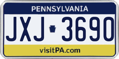 PA license plate JXJ3690