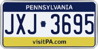 PA license plate JXJ3695