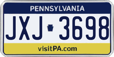 PA license plate JXJ3698