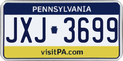 PA license plate JXJ3699