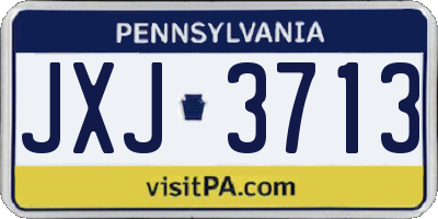 PA license plate JXJ3713