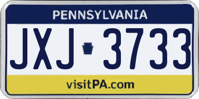 PA license plate JXJ3733