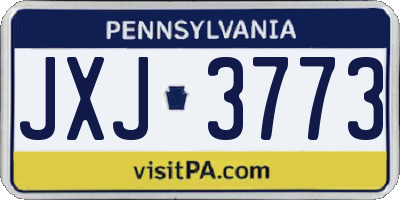 PA license plate JXJ3773
