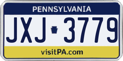 PA license plate JXJ3779