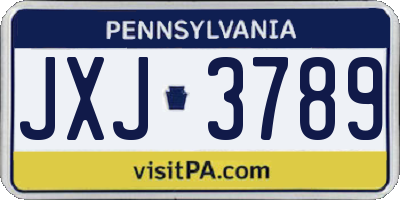 PA license plate JXJ3789