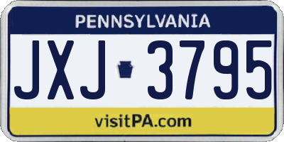 PA license plate JXJ3795