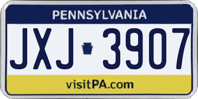 PA license plate JXJ3907