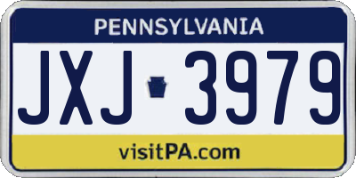 PA license plate JXJ3979