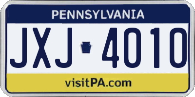 PA license plate JXJ4010