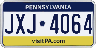 PA license plate JXJ4064