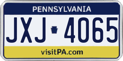 PA license plate JXJ4065